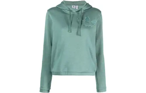 Adidas Originals Sweatshirts Women's Forest Green Hooded Moderate Regular