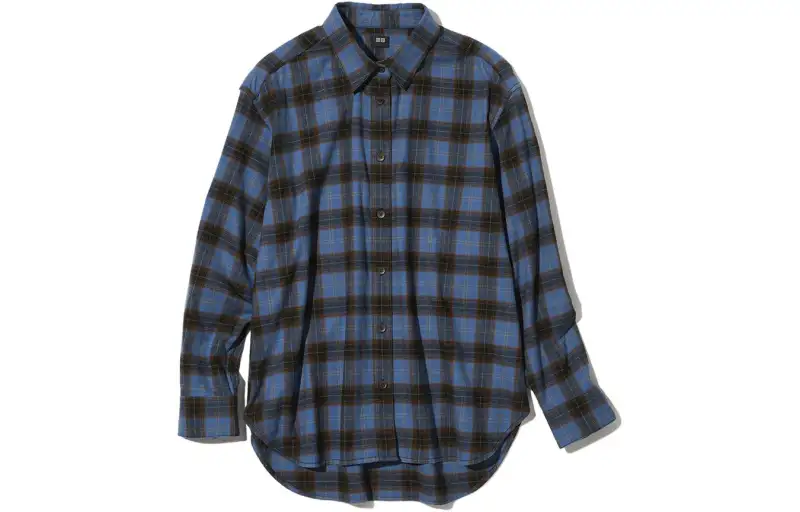 UNIQLO Shirts Women's Lake Blue Lapel Moderate Shirt