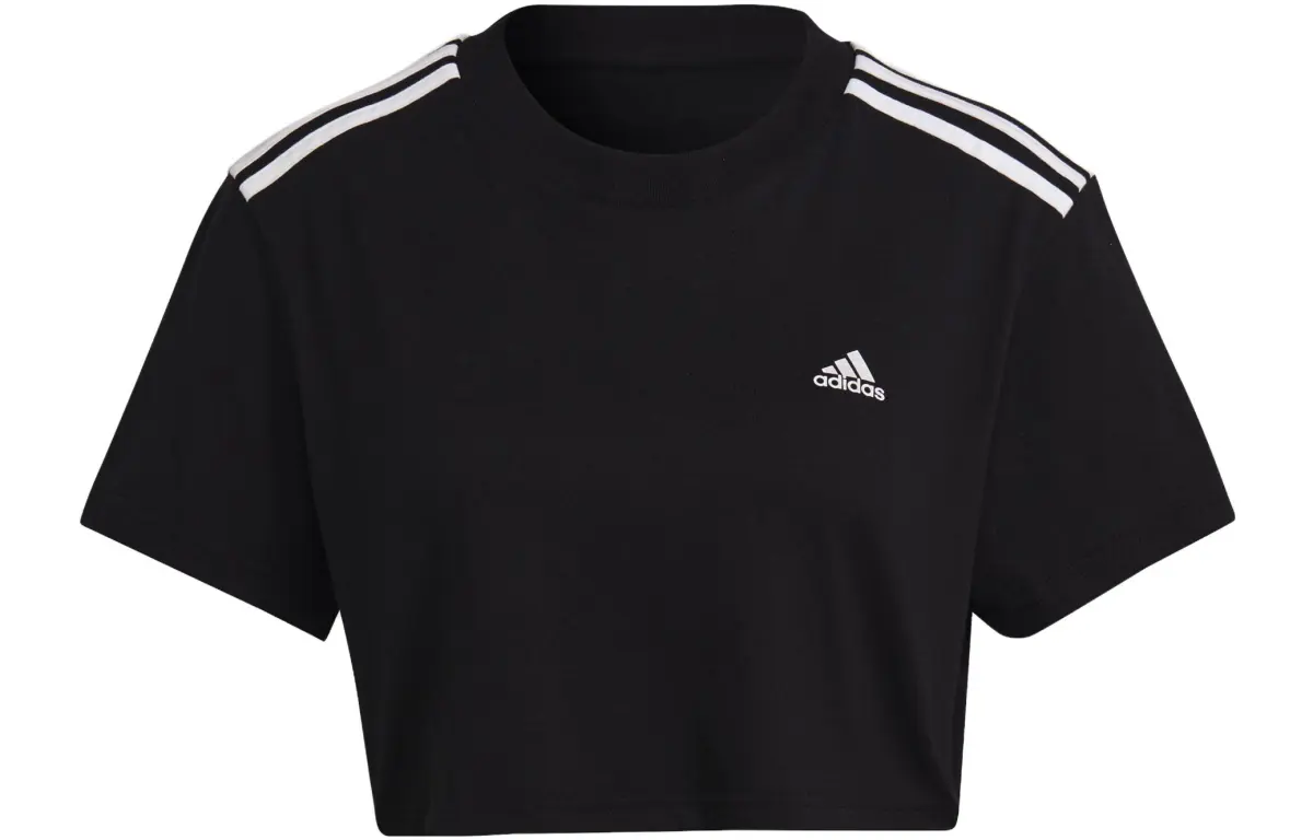 Adidas T-Shirts Women's Black Crew Neck Moderate Straight Fit