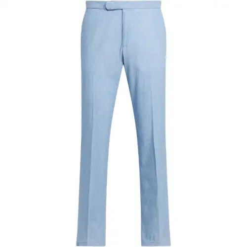 Polo Ralph Lauren Solid color cotton suit pants with pockets, men's chambray