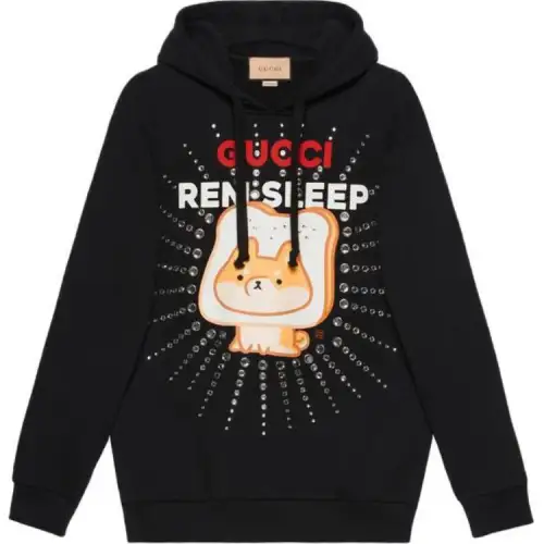 GUCCI Sweatshirts Women's Black Hooded Moderate Regular