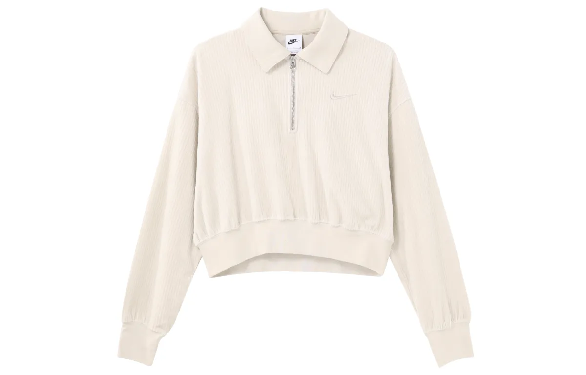 Nike Sweatshirts Women's Ecru Lapel Moderate Other