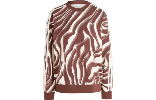 Adidas Originals Sweatshirts Women's Brown Crew Neck Moderate Regular
