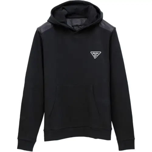 PRADA Sweatshirts Men's Black Hooded Moderate