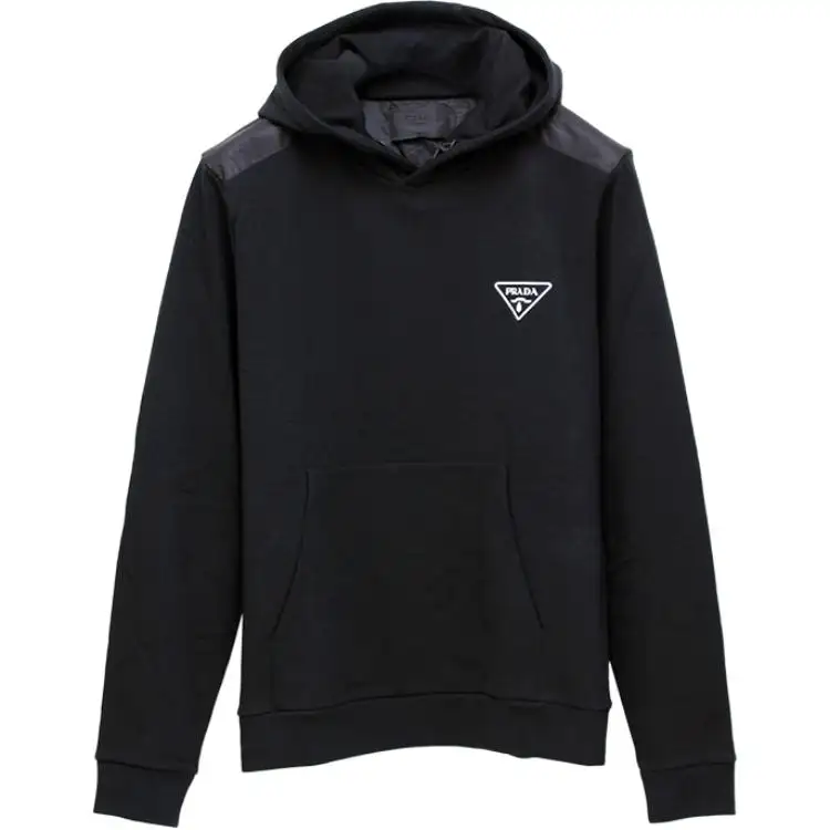 PRADA Sweatshirts Men's Black Hooded Moderate