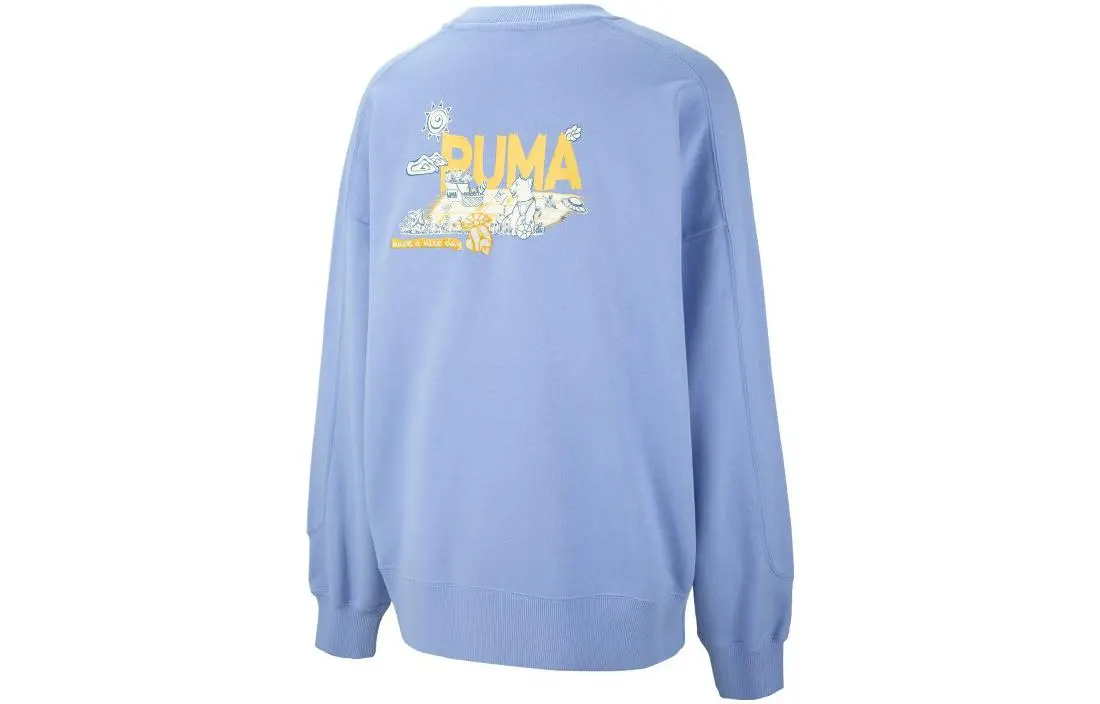 PUMA CLASSICS Joy Sweatshirts Women's Lavender Crew Neck Moderate Regular
