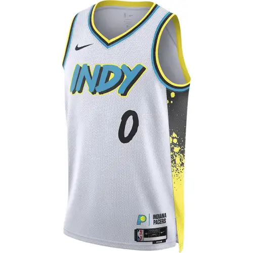 Nike Dri-Fit NBA Indiana Pacers Halliburton 2024/25 City Limited SW Brand Logo Pullover Letter Basketball Vest Men and Women White