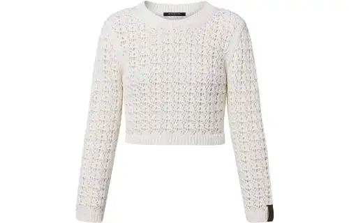 LOUIS VUITTON Crochet Knit Cropped Pullover