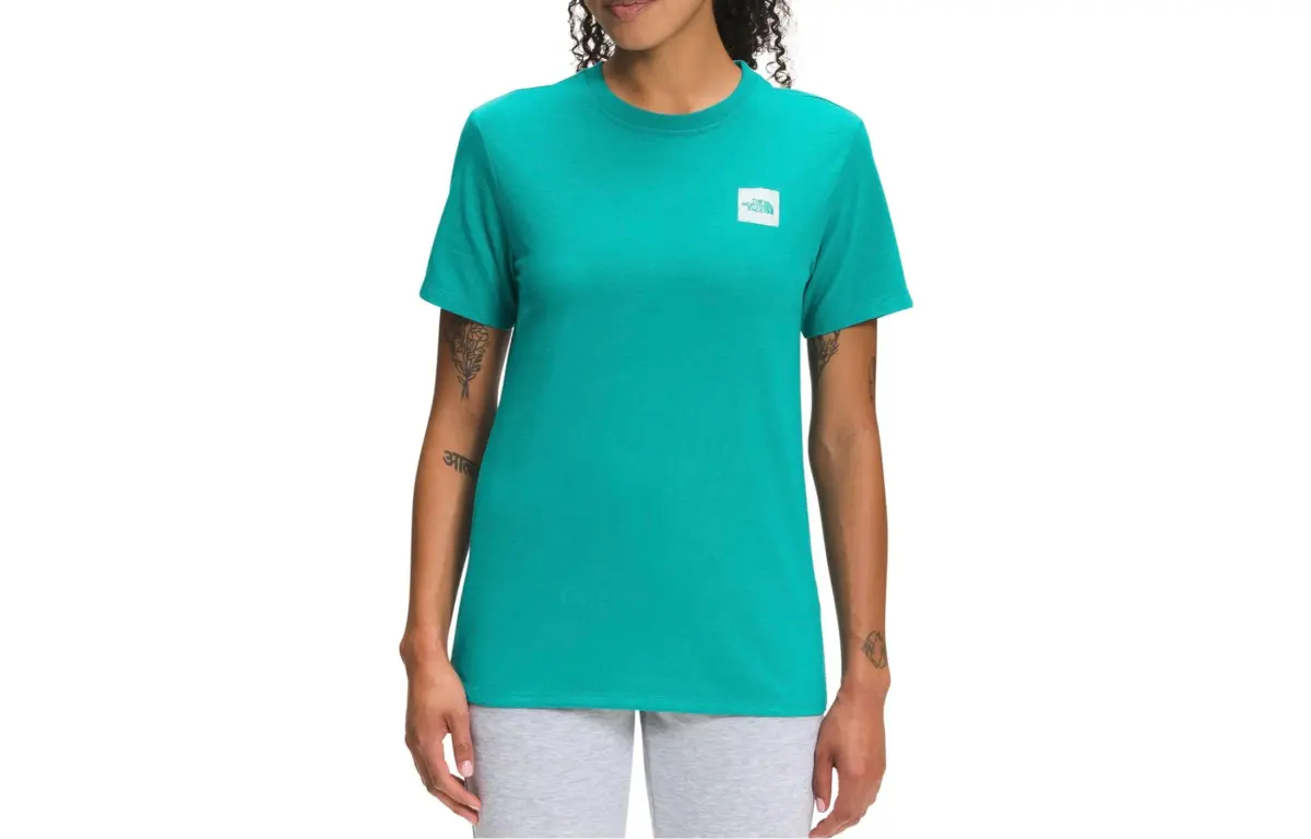 THE NORTH FACE T-Shirts Women's Blue Crew Neck Moderate Straight Fit