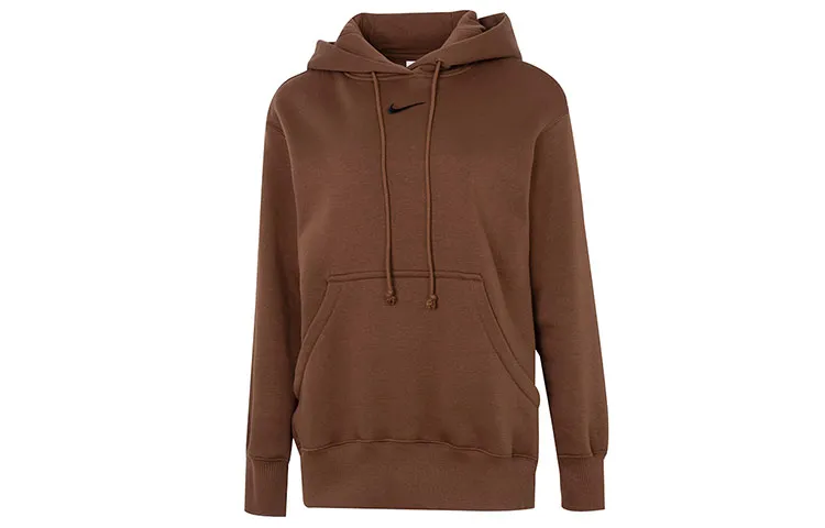 Nike Sweatshirts Women's Brown Hooded Moderate Regular