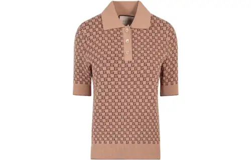 【Previous Season】Square G wool-jacquard knitted top
