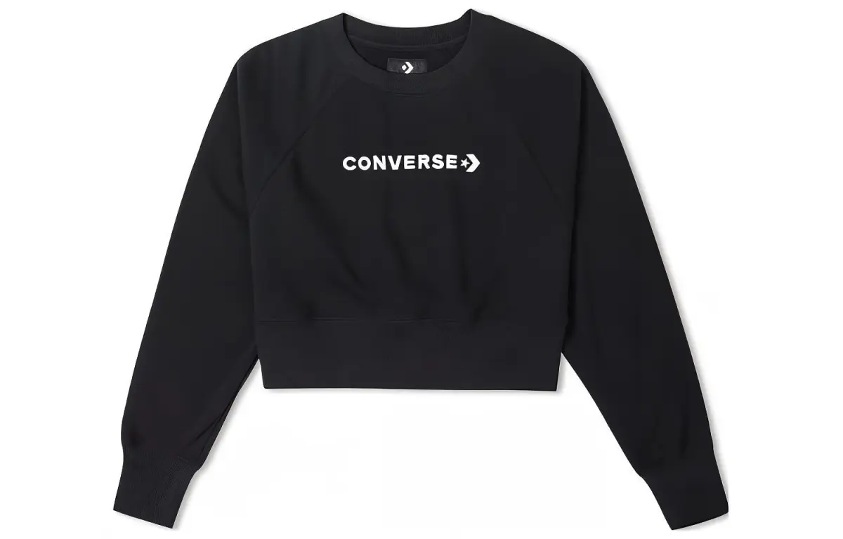 Converse Sweatshirts Women's Black Crew Neck Moderate Other