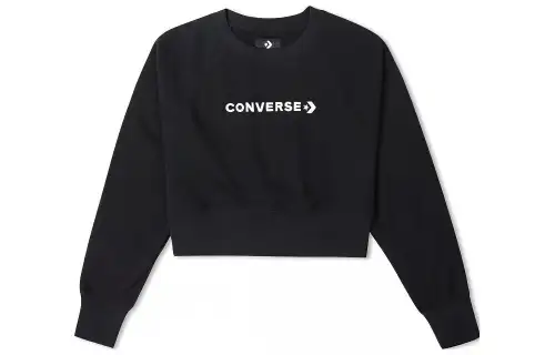 Converse Sweatshirts Women's Black Crew Neck Moderate Other