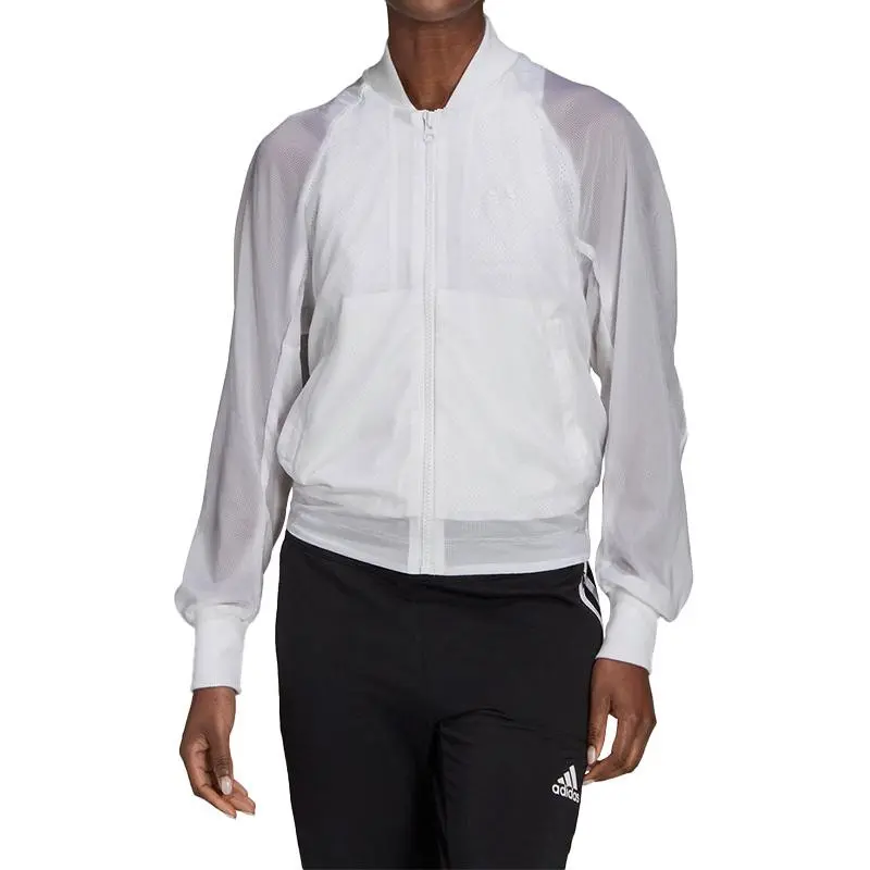 Adidas Jackets Women's White Baseball Collar Moderate Other