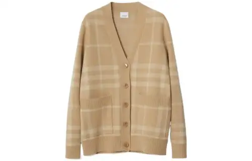 【Previous Season】check wool-cashmere jacquard cardigan