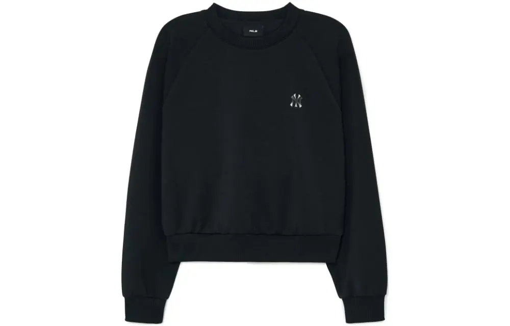 MLB New York Yankees Sweatshirts Women's Black Crew Neck Moderate