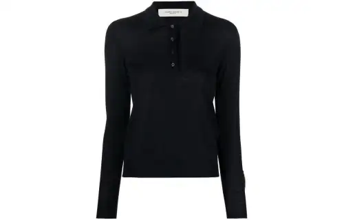 Golden Goose Long Sleeved Knitted Polo Shirt