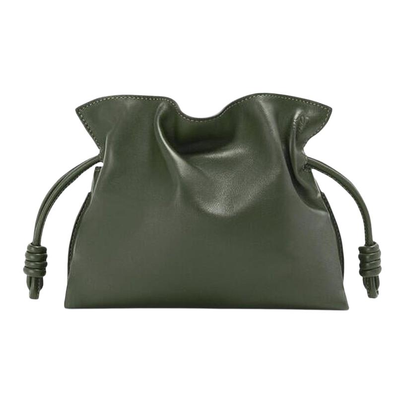 LOEWE Flamenco Leather Portable Crossbody Bag, Shoulder Bag Mini Women's Army Green
