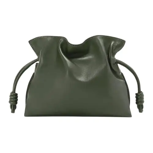 LOEWE Flamenco Leather Portable Crossbody Bag, Shoulder Bag Mini Women's Army Green