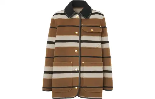 Burberry Jackets Women's Warm Peach Lapel Moderate Other