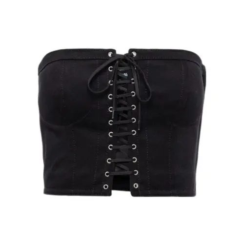 PRADA Strapless Tops Women's Black Moderate Straight Fit