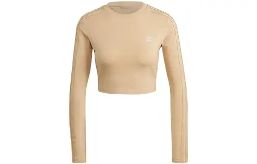 Adidas Originals Sweatshirts Women's Khaki Crew Neck Moderate Regular