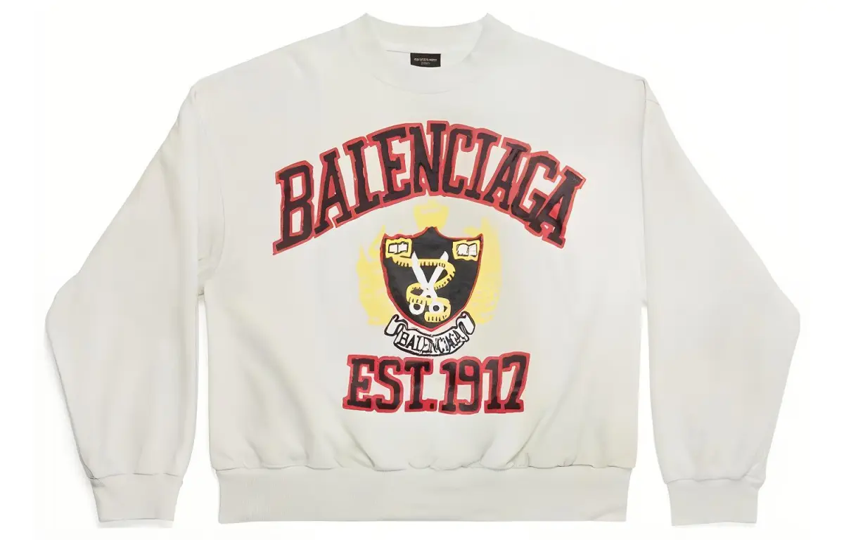 Balenciaga Sweatshirt Loose Fit Women's White