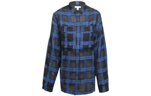 Burberry Shirts Women's Blue Square Collar Moderate Shirt