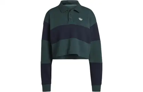 Adidas Originals Polo Shirts Women's Green Polo Collar Moderate Straight Fit