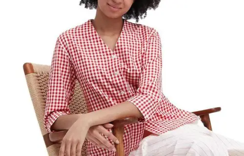 UNIQLO X Ines De La Fressange Shirts Women's Agate Red V Neck Moderate Other