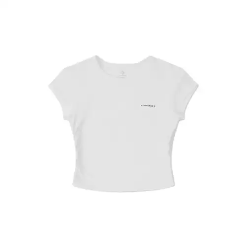 Converse T Shirts Women's White Crew Neck Moderate