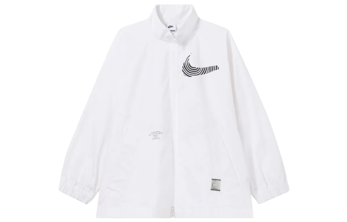 Nike Jackets Women's White Stand Collar Moderate Soft Shell