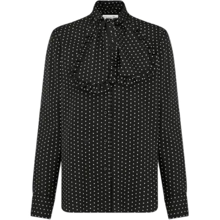 DIOR Shirts Women's Black Lapel Moderate