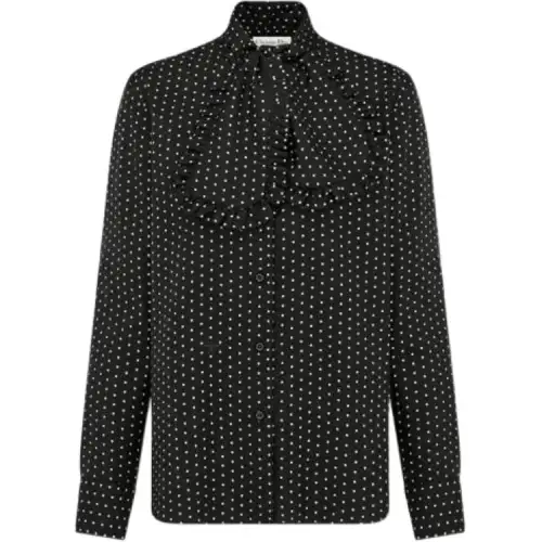 DIOR Shirts Women's Black Lapel Moderate