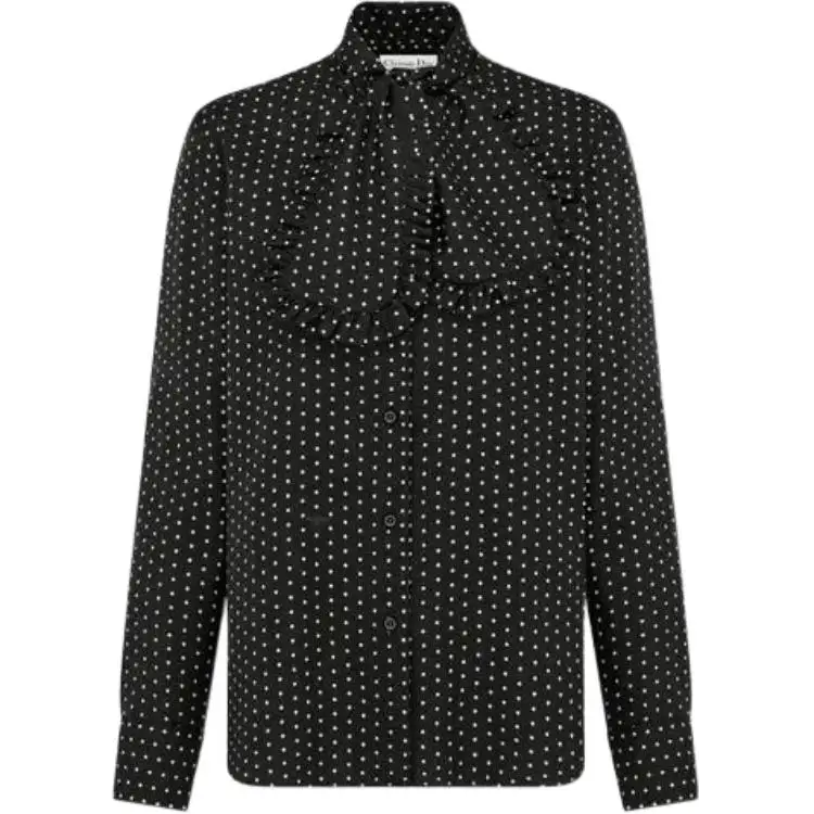 DIOR Shirts Women's Black Lapel Moderate