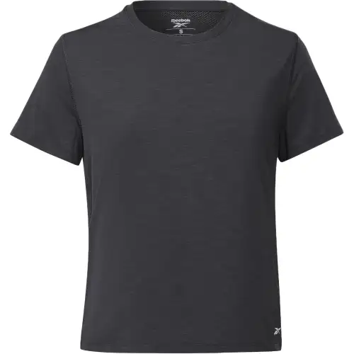 Reebok T Shirts Women's Black Crew Neck Moderate Straight Fit