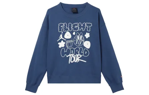 Jordan Sweatshirts Women's Blue Crew Neck Moderate Regular
