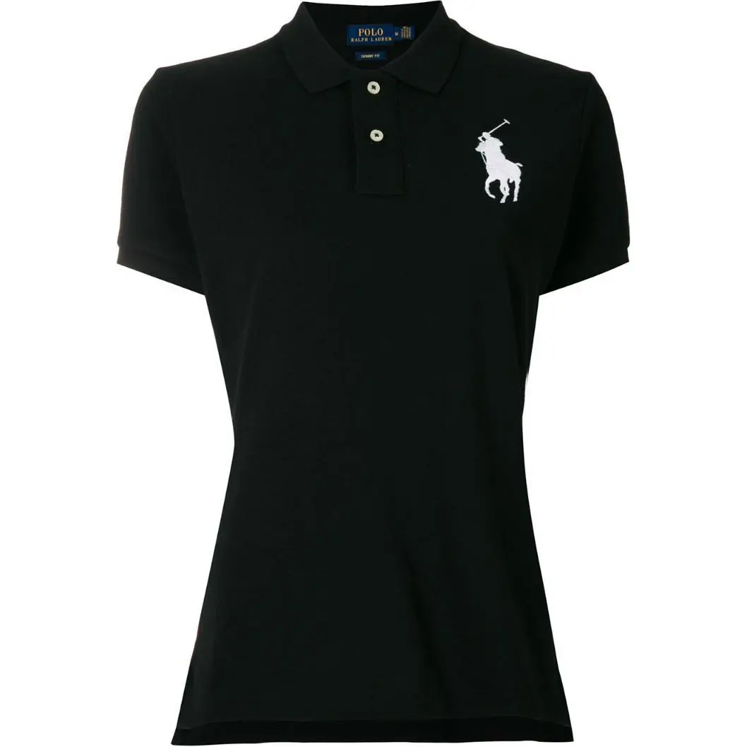 Polo Ralph Lauren Big Pony SS22 Polo Shirt Tight Fit Version Women's Black