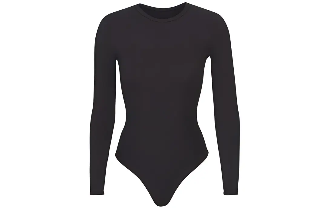 Skims Bodysuits Women's Agate Black Crew Neck