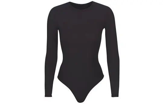 Skims Bodysuits Women's Agate Black Crew Neck