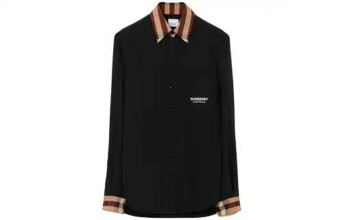 Burberry Shirts Women's Black Pointed Collar Moderate Other
