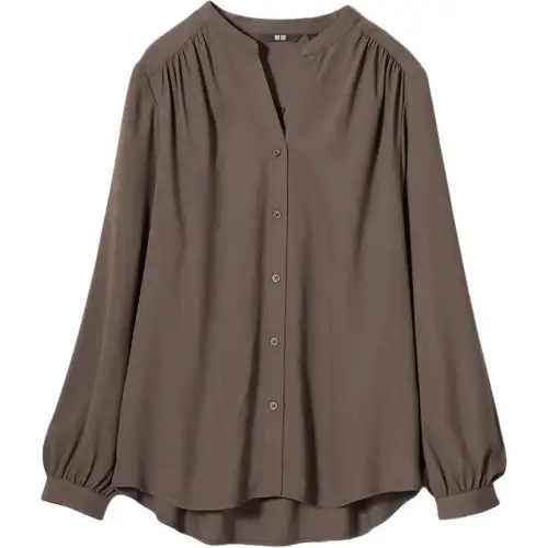 UNIQLO Shirts Women's Umber Half Open Collar Moderate Other