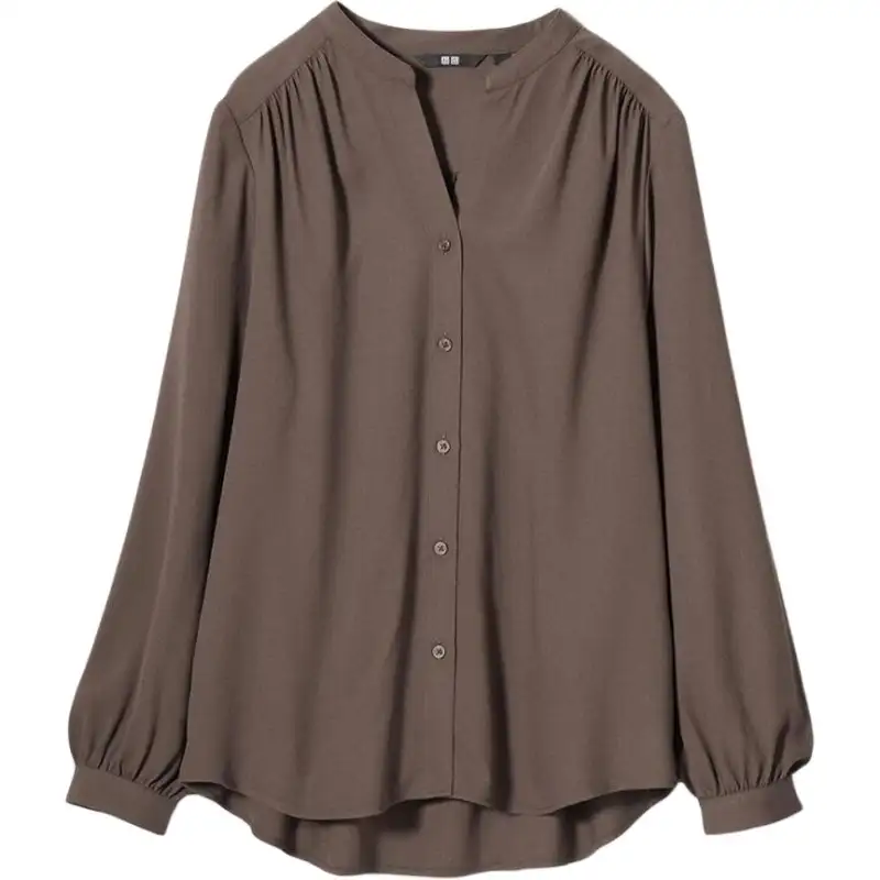 UNIQLO Shirts Women's Umber Half Open Collar Moderate Other