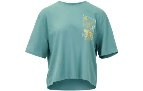 Timberland T Shirts Women's Teal Crew Neck Moderate Straight Fit