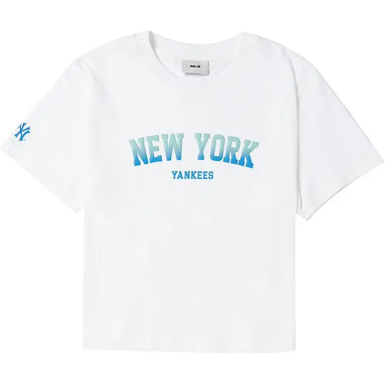 MLB New York Yankees T-Shirts Women's Ecru Crew Neck Moderate
