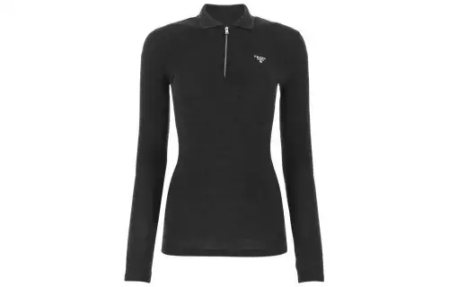 PRADA FW22 Polo Shirt Women's Black Gray