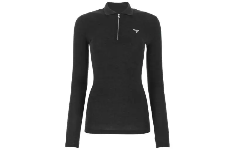 PRADA FW22 Polo Shirt Women's Black Gray