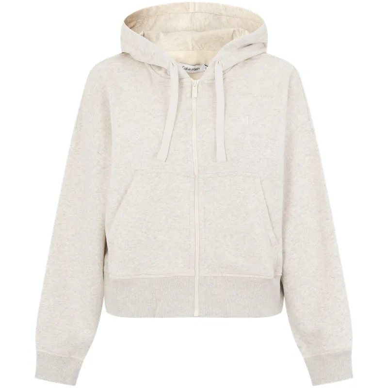 CALVIN KLEIN Jeans Fashion Casual Minimalist Style Small Logo Letter Embroidery Hooded Zippers Fleece Lined Short