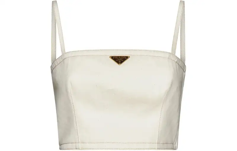 PRADA Camisoles Women's White Collarless Moderate Other