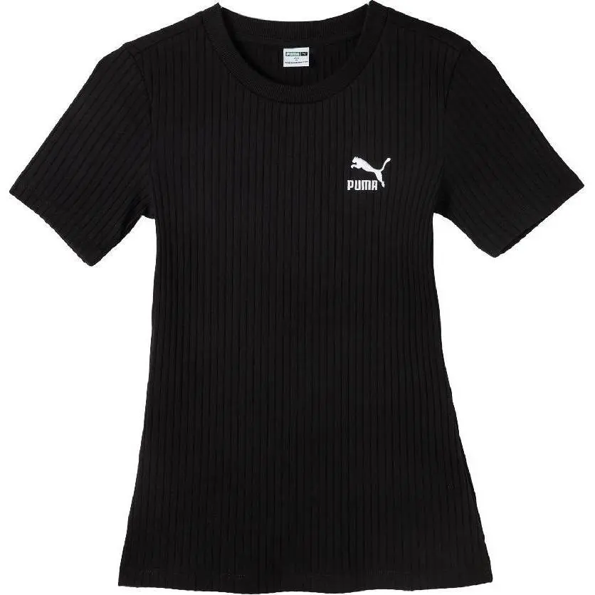 PUMA T-Shirts Women's Black Crew Neck Moderate